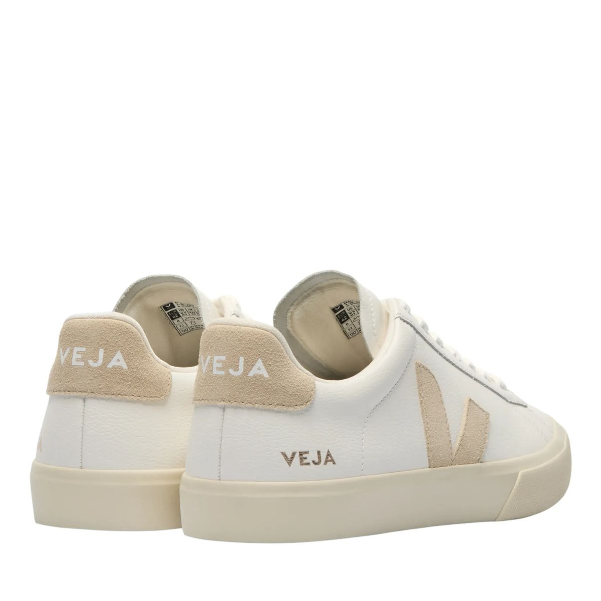 Creme Leder Low-Top Court Sneaker