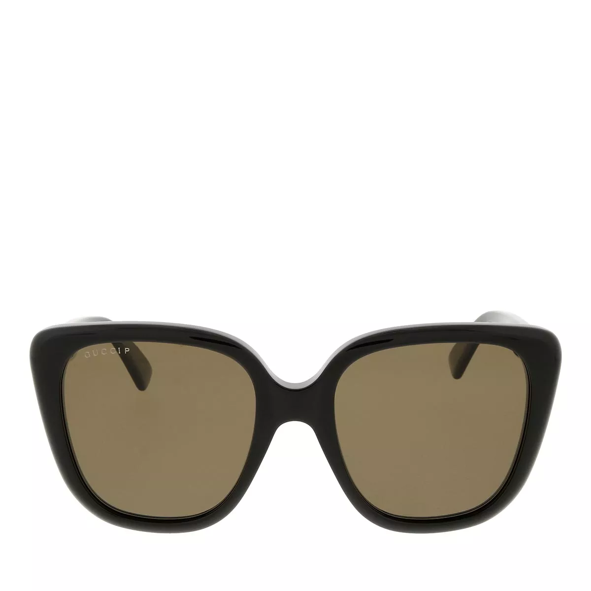 Cat-Eye-Sonnenbrille mit braunen Gläsern