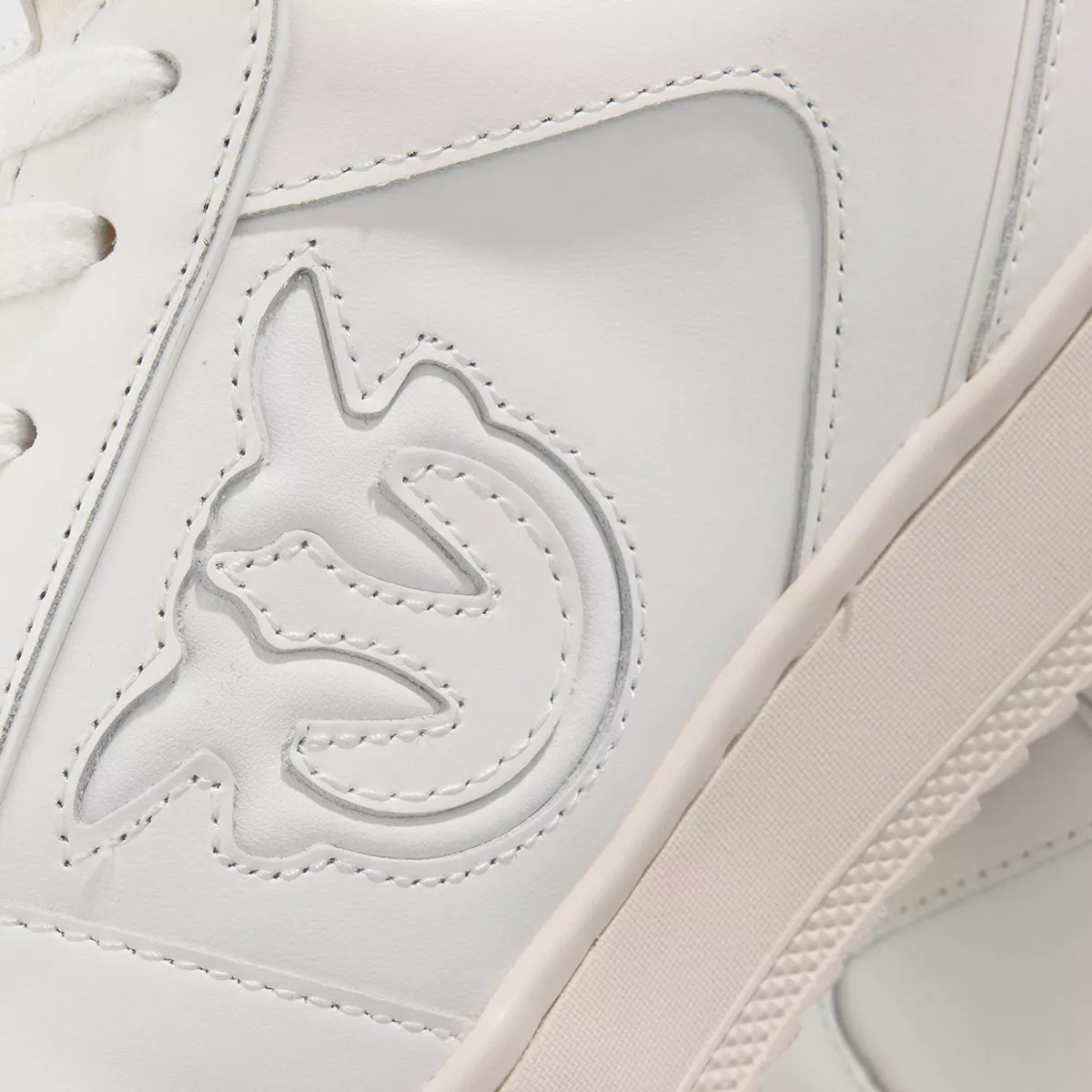 Weiße Court-Sneakers aus Leder mit Logo
