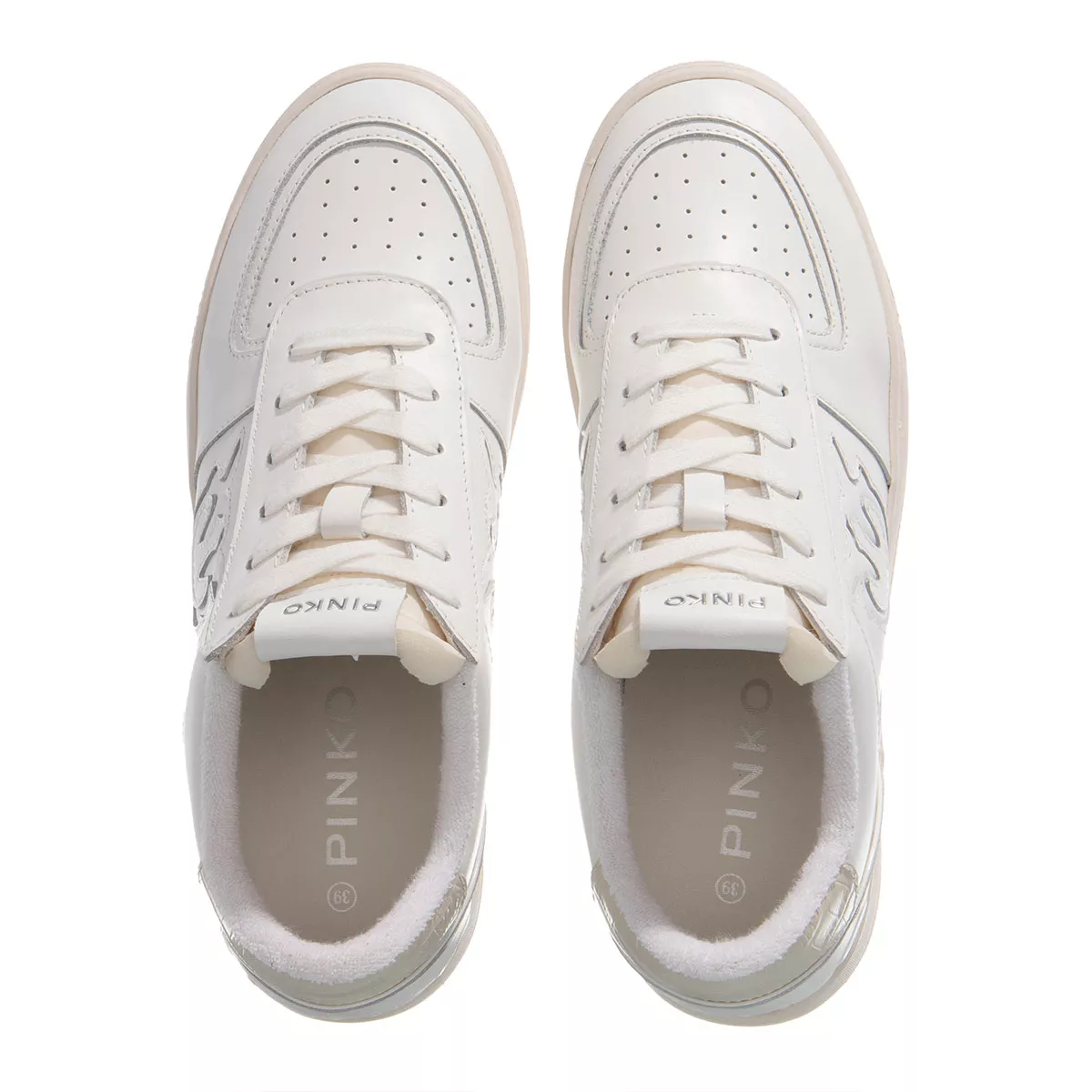 Weiße Court-Sneakers aus Leder mit Logo