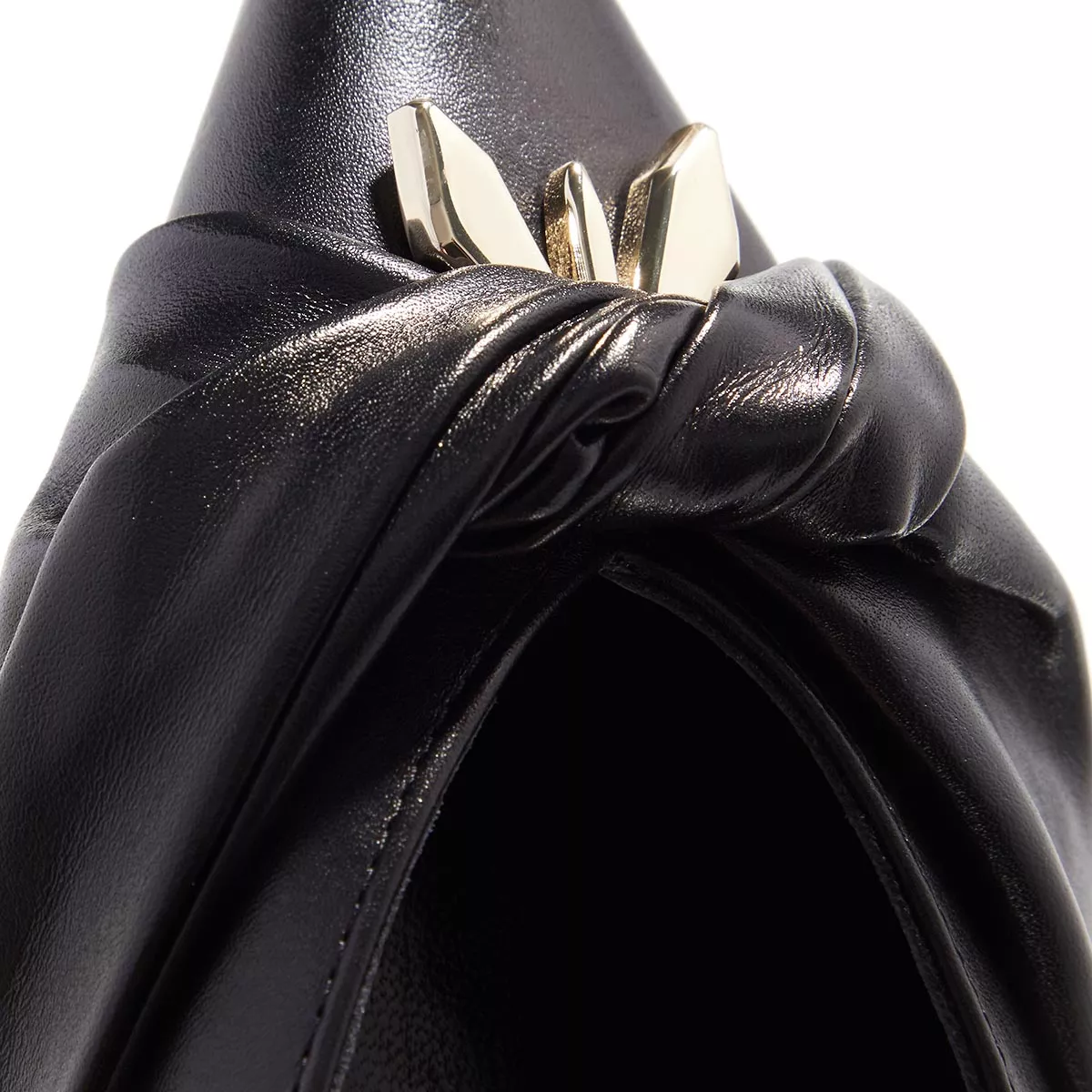 Ballerinas aus Leder mit Knotendetail und spitzer Zehe