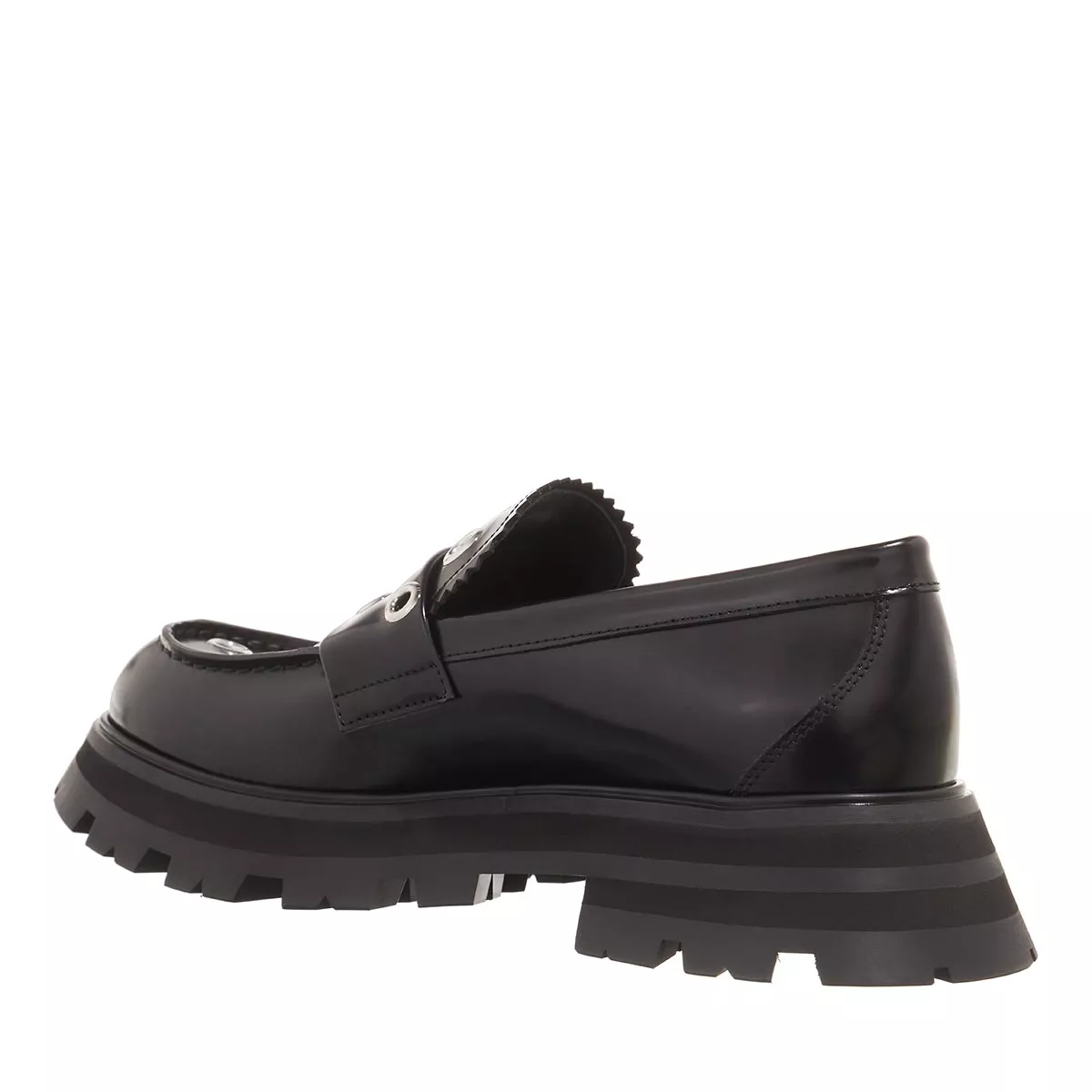 Extravagante Lederloafer mit dicker Sohle