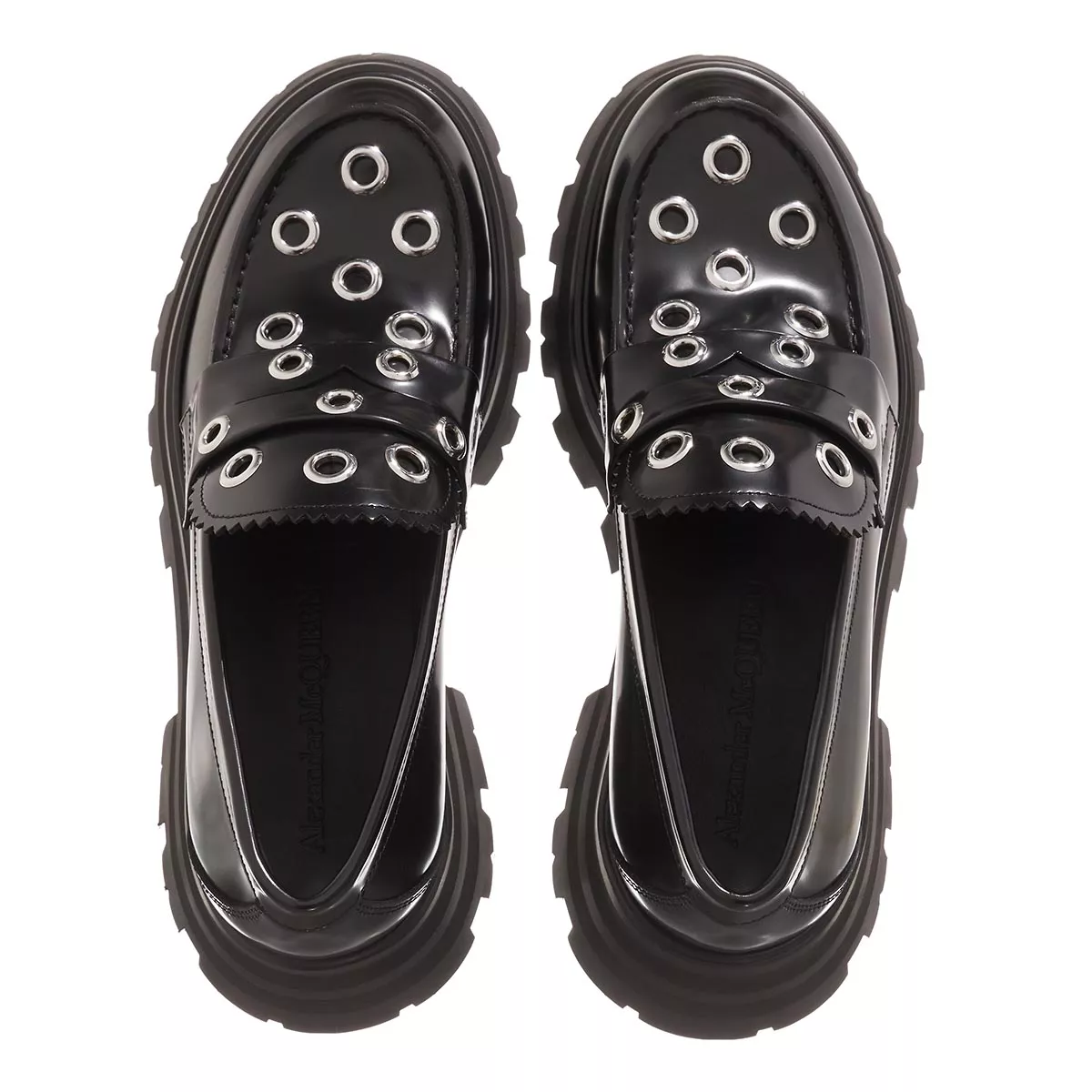 Extravagante Lederloafer mit dicker Sohle