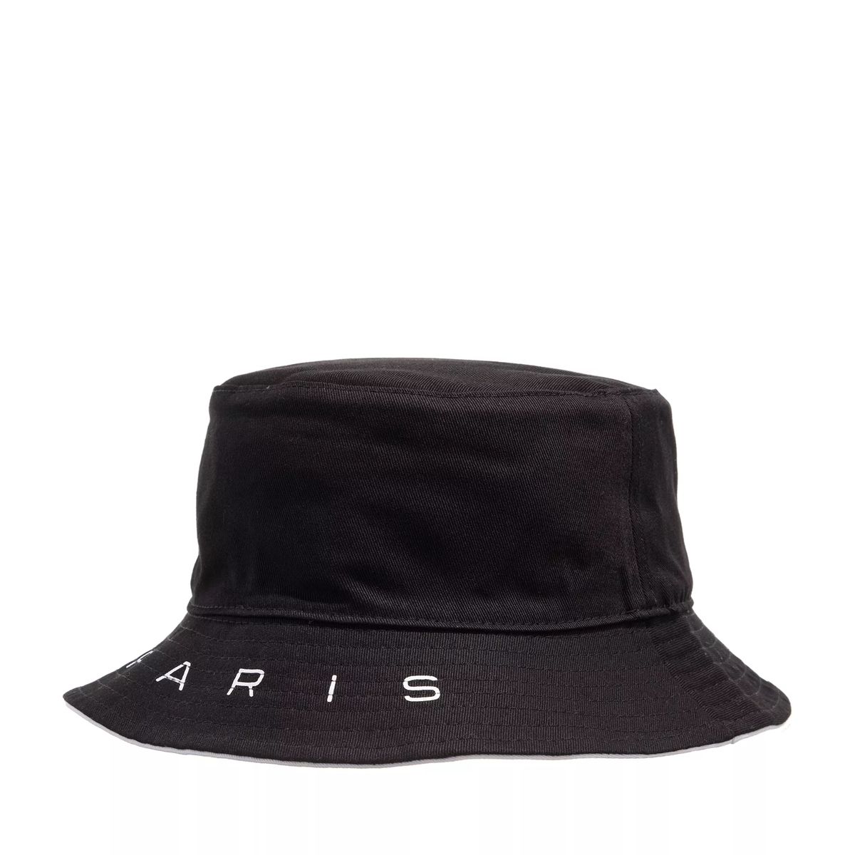 Schwarzer Wende-Bucket Hat mit Logo