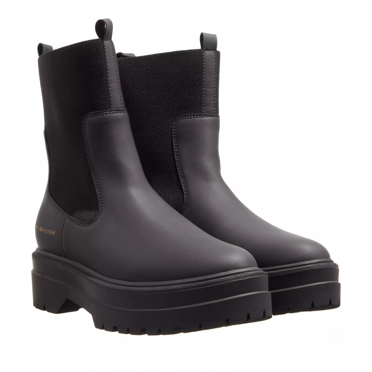 Klobige Chelsea-Stiefel mit Plateausohle