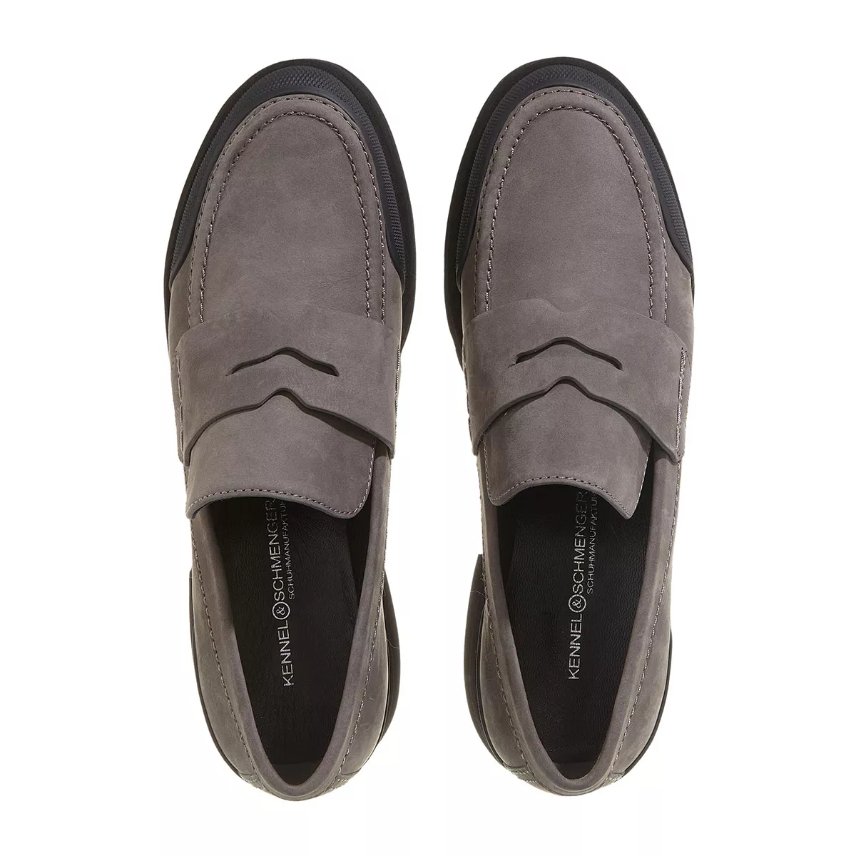 Penny Loafer aus Wildleder mit klobiger Sohle