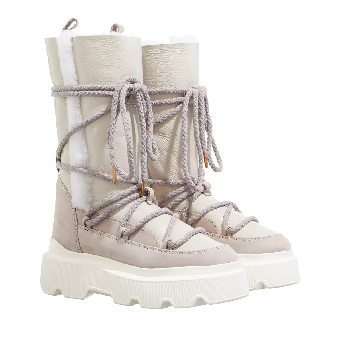 Schnürstiefel mit Shearlingfutter