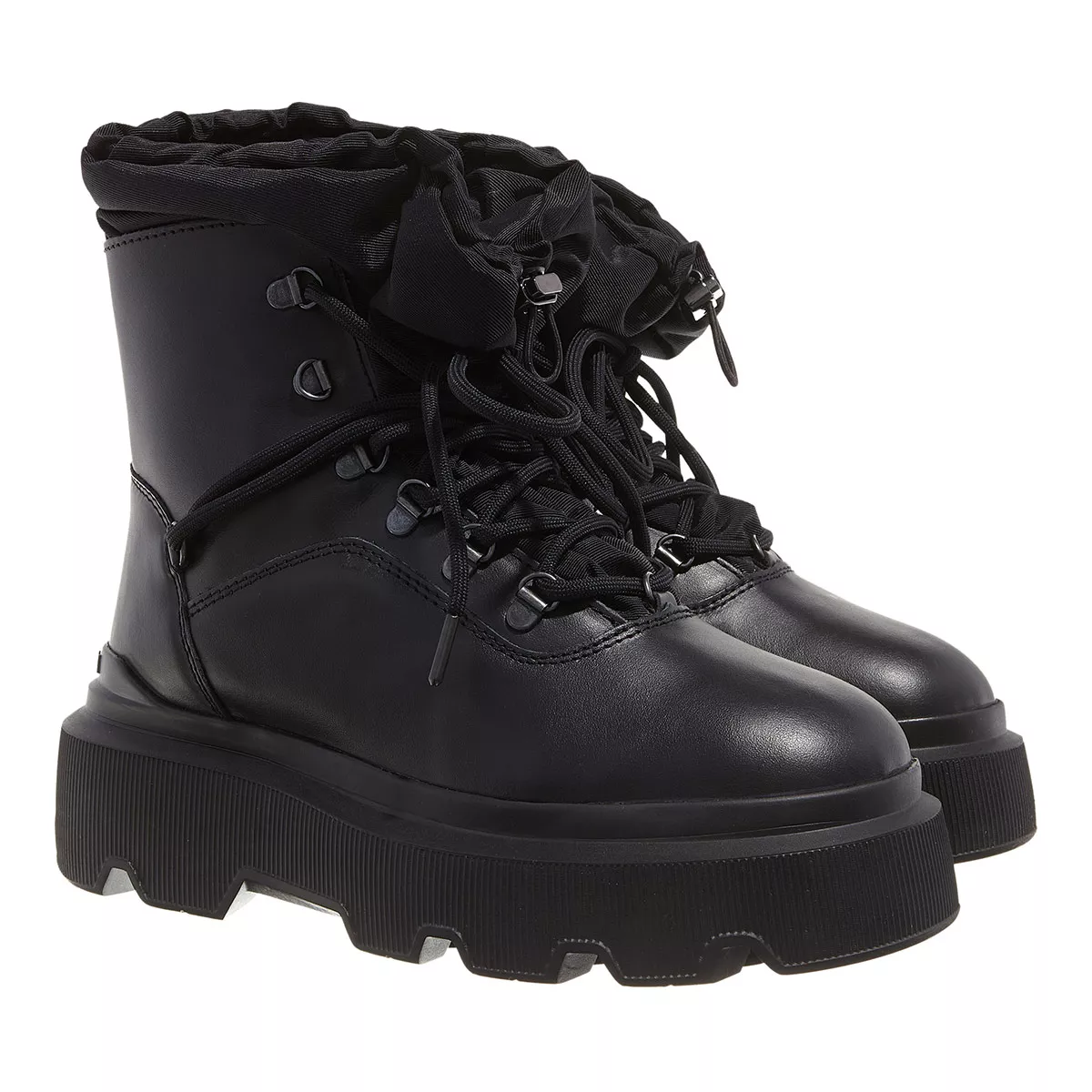 Plateau-Lederstiefel zum Schnüren