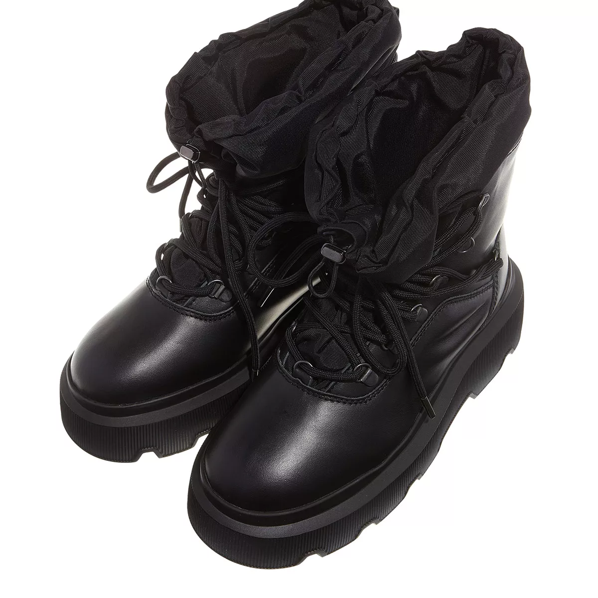 Plateau-Lederstiefel zum Schnüren