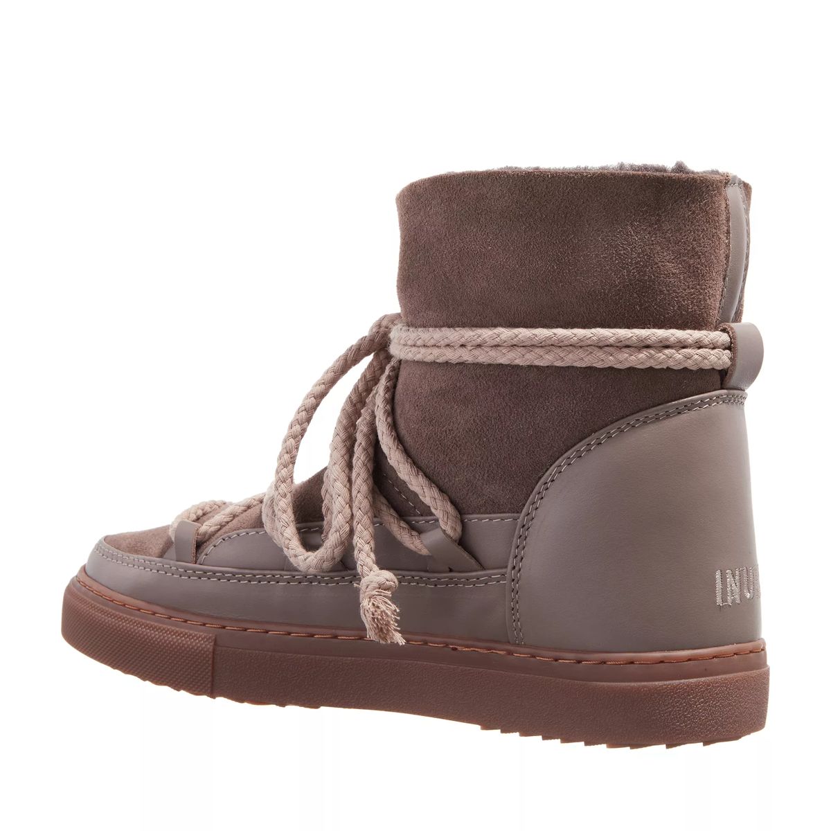 Taupe Schnür-Stiefeletten Schneestiefel