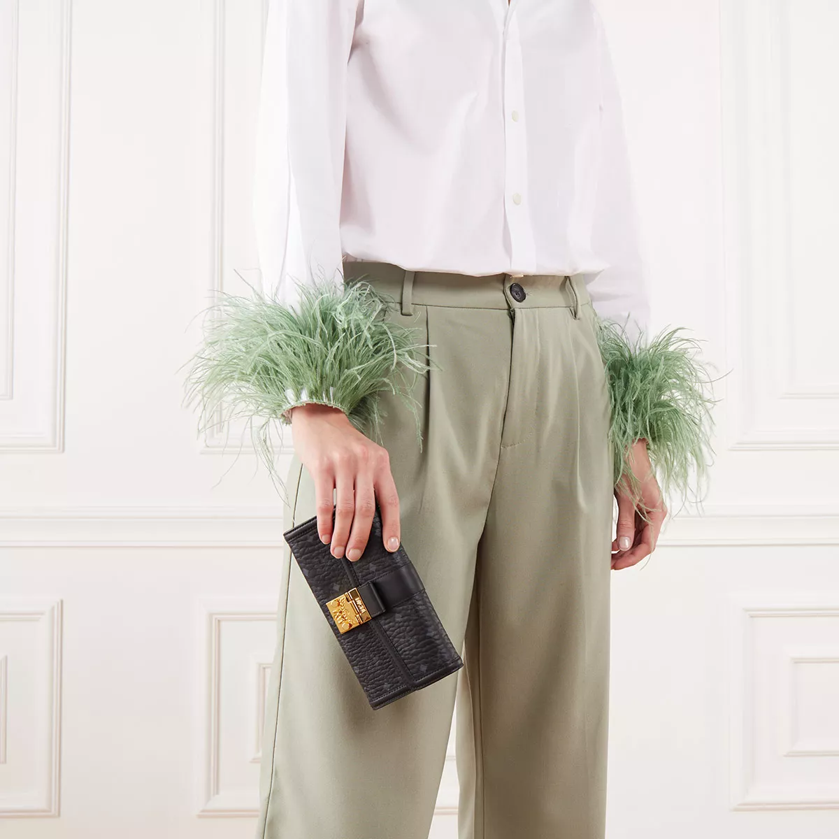 Geprägte Leder-Wallet-Umhängetasche