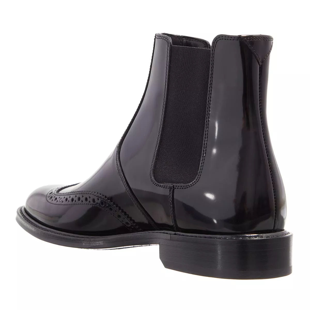 Schwarze Chelsea-Stiefel aus Lackleder