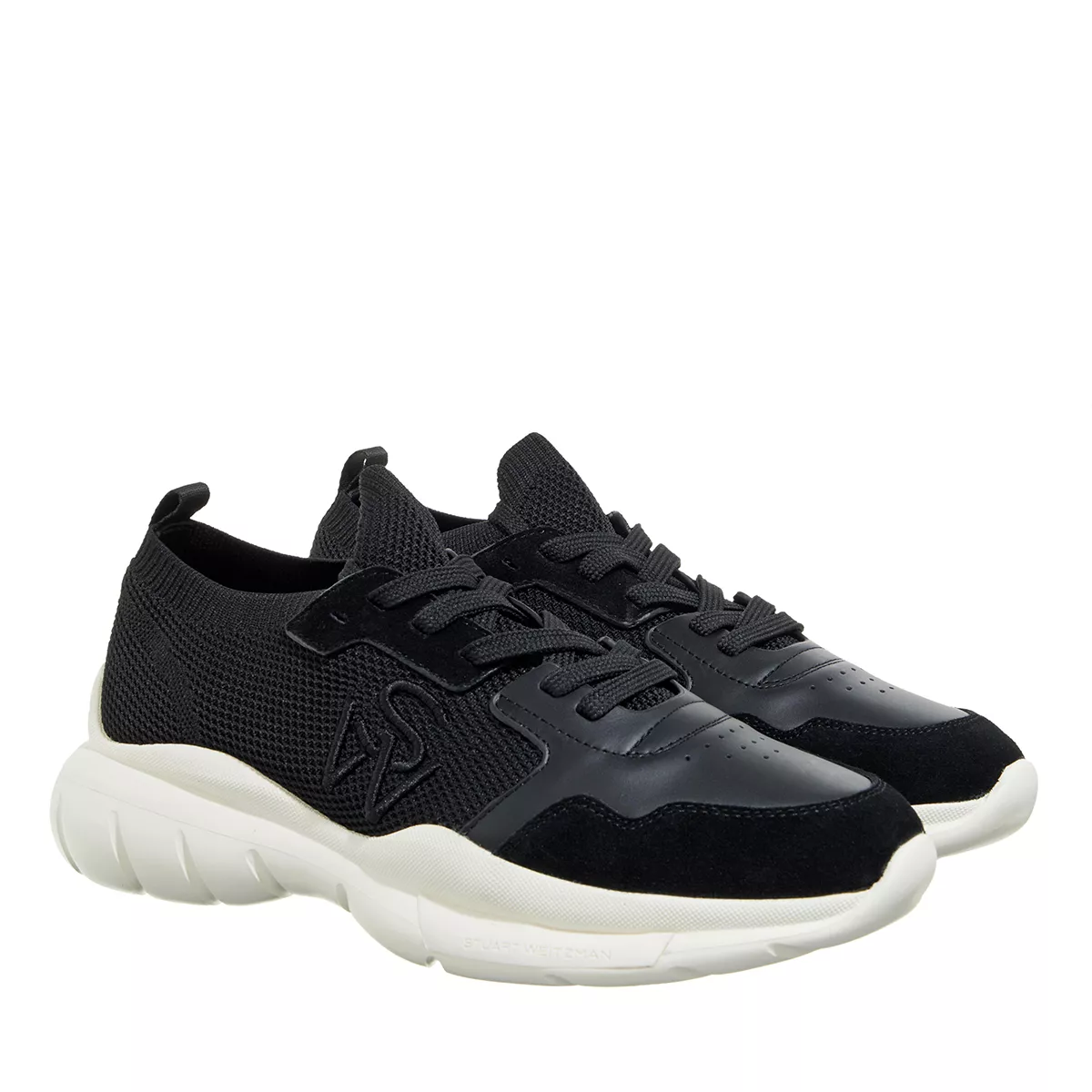 Moderne Strick-Panel-Sneakers mit dicker Sohle