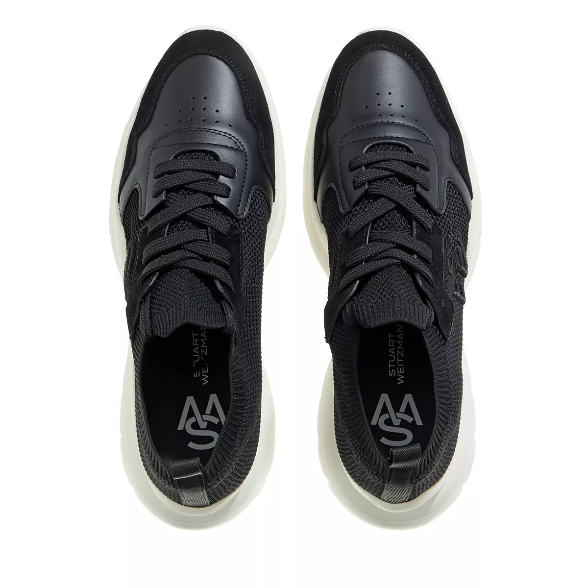 Moderne Strick-Panel-Sneakers mit dicker Sohle