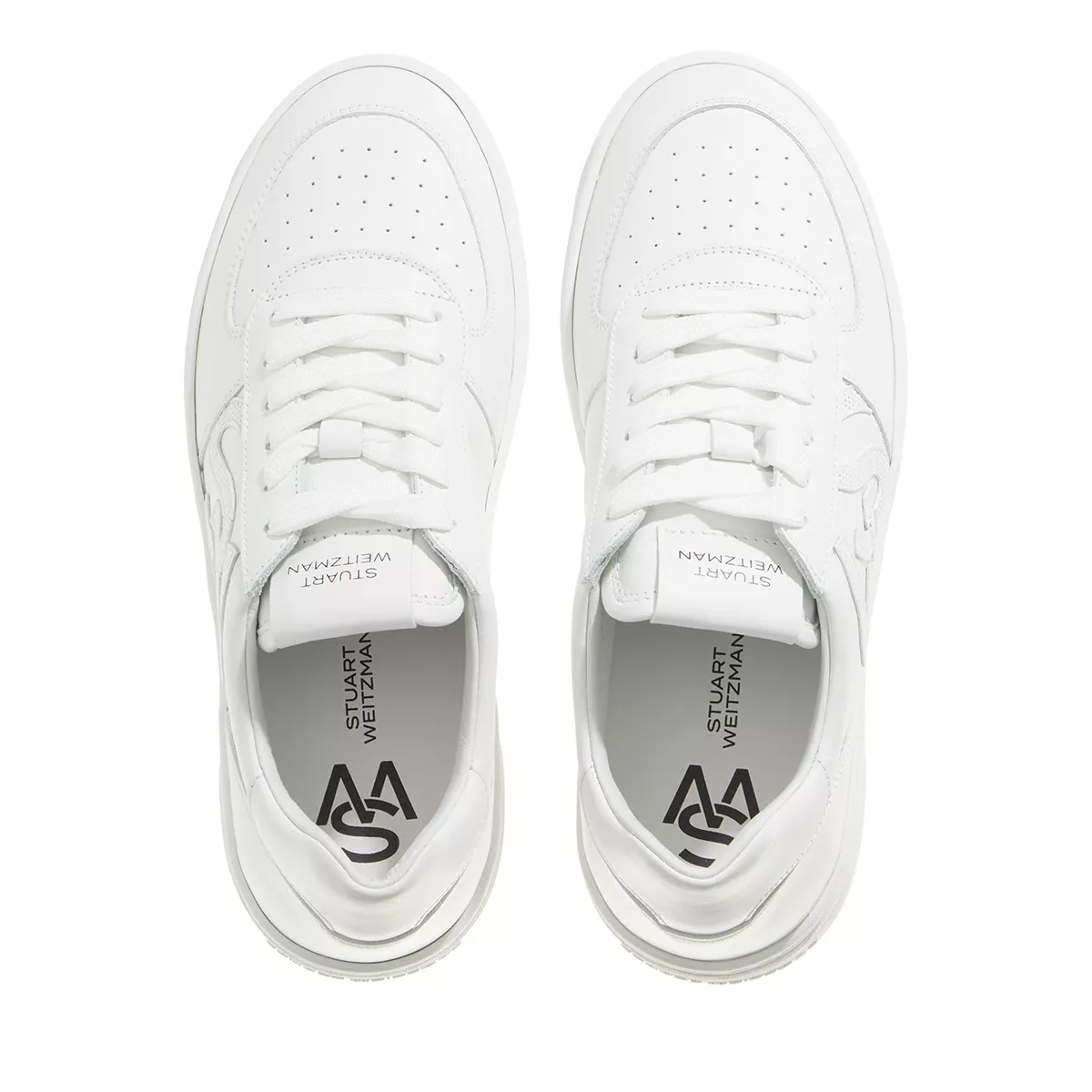 Monogrammierte Leder-Court-Sneakers