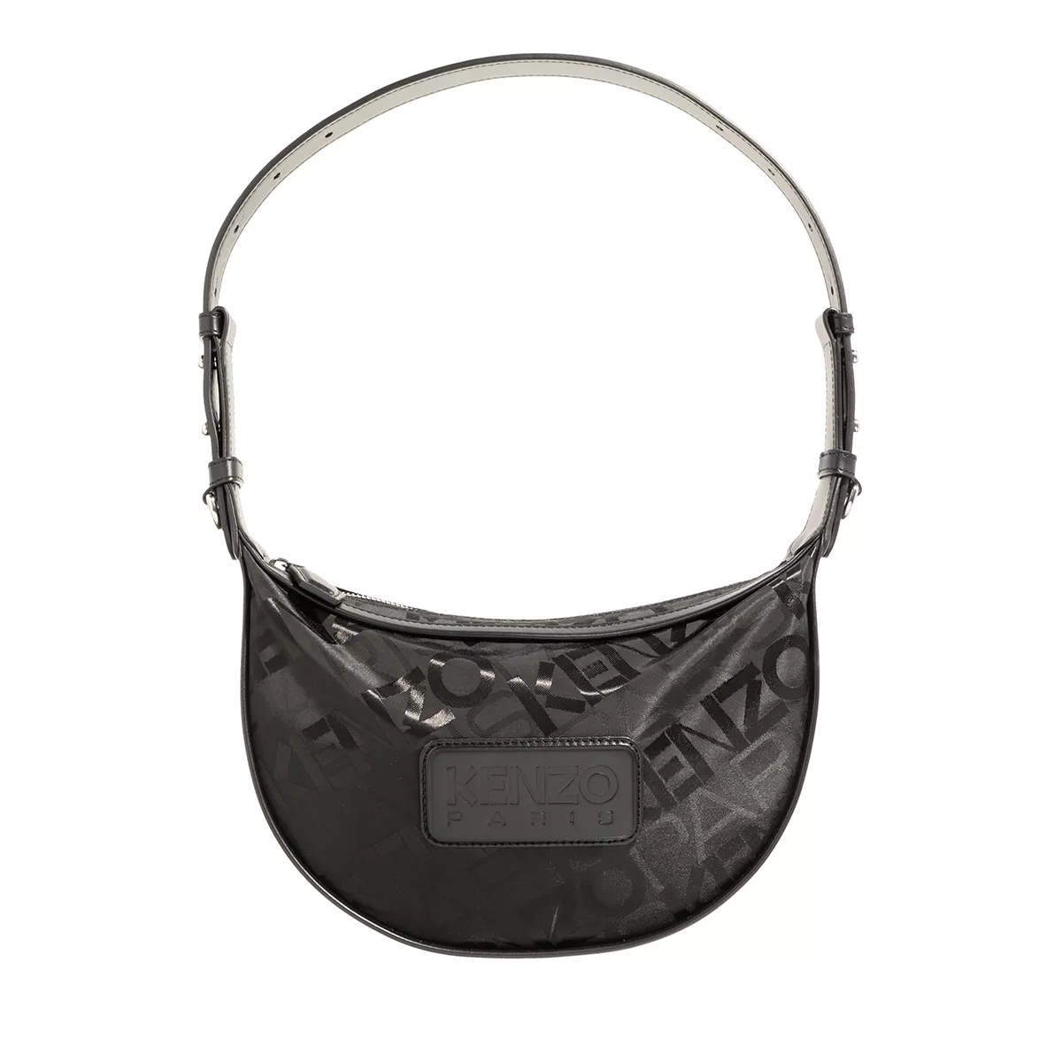 Schwarze Hobo Bag mit Logo-Print