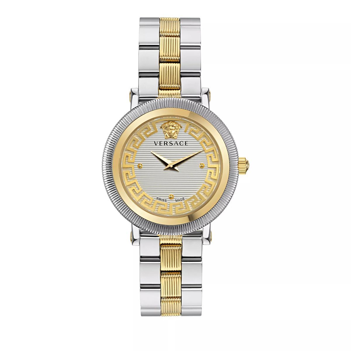 Zweifarbige Schweizer Armbanduhr