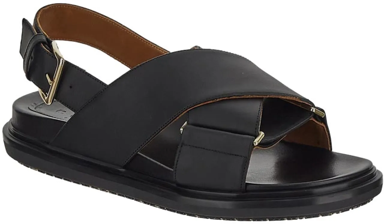 Klobige Criss-Cross-Leder Sandalen