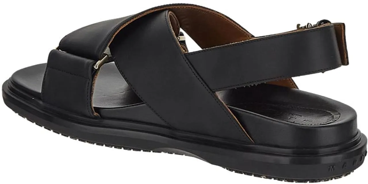 Klobige Criss-Cross-Leder Sandalen
