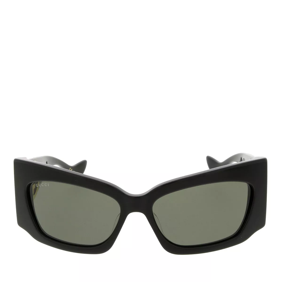 Eckige Sonnenbrille mit goldenem Logo