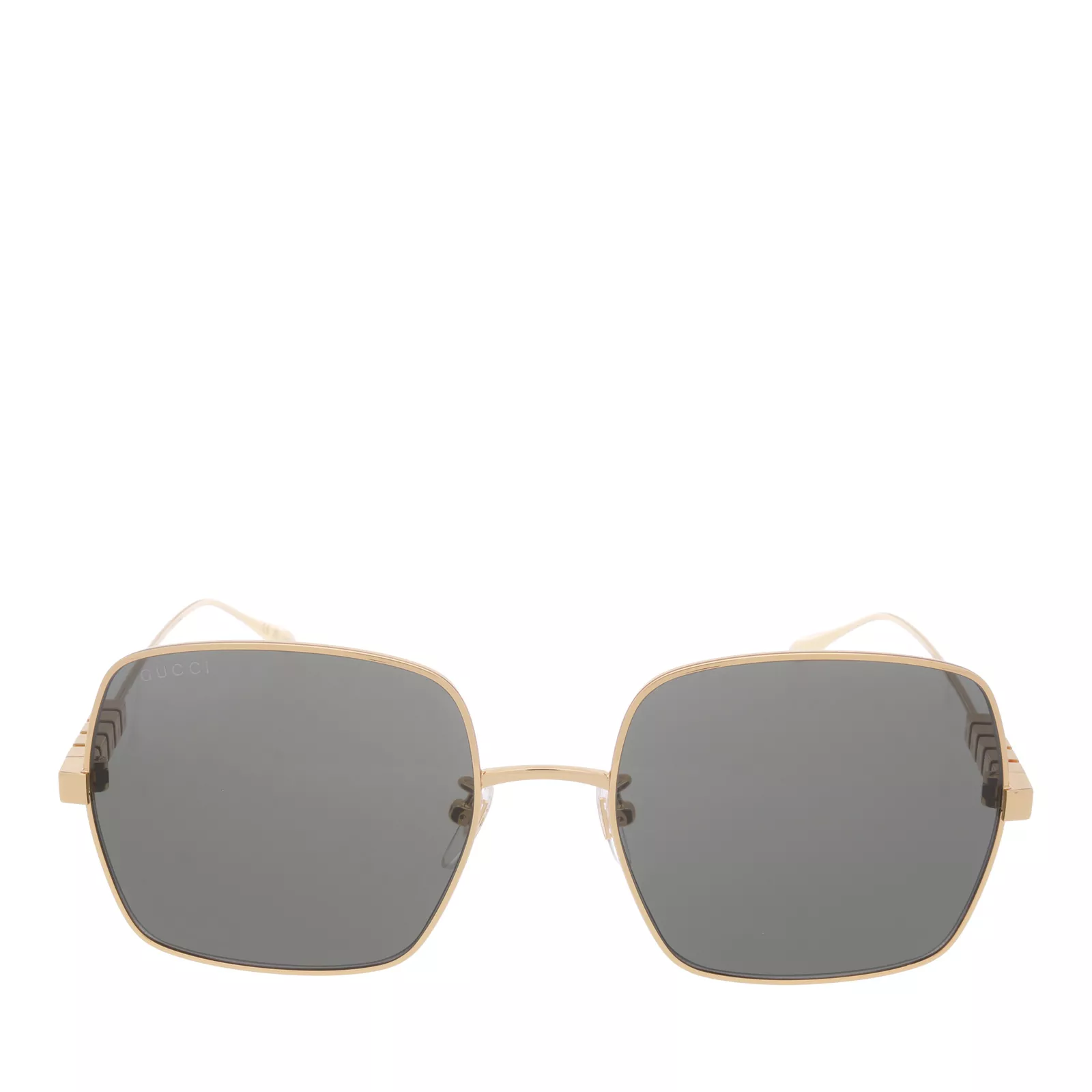 Quadratische Sonnenbrille mit goldenem Rahmen