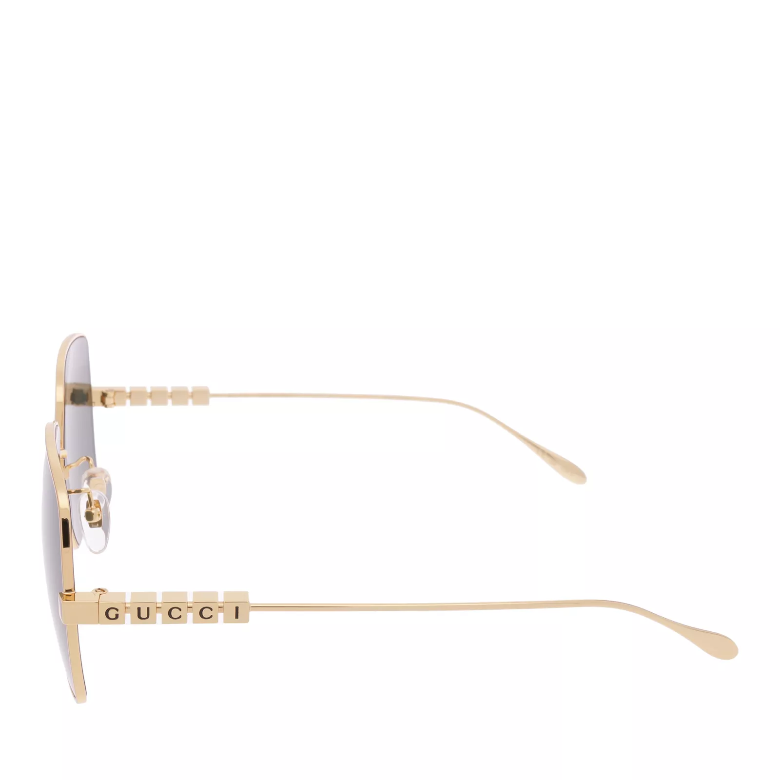 Quadratische Sonnenbrille mit goldenem Rahmen