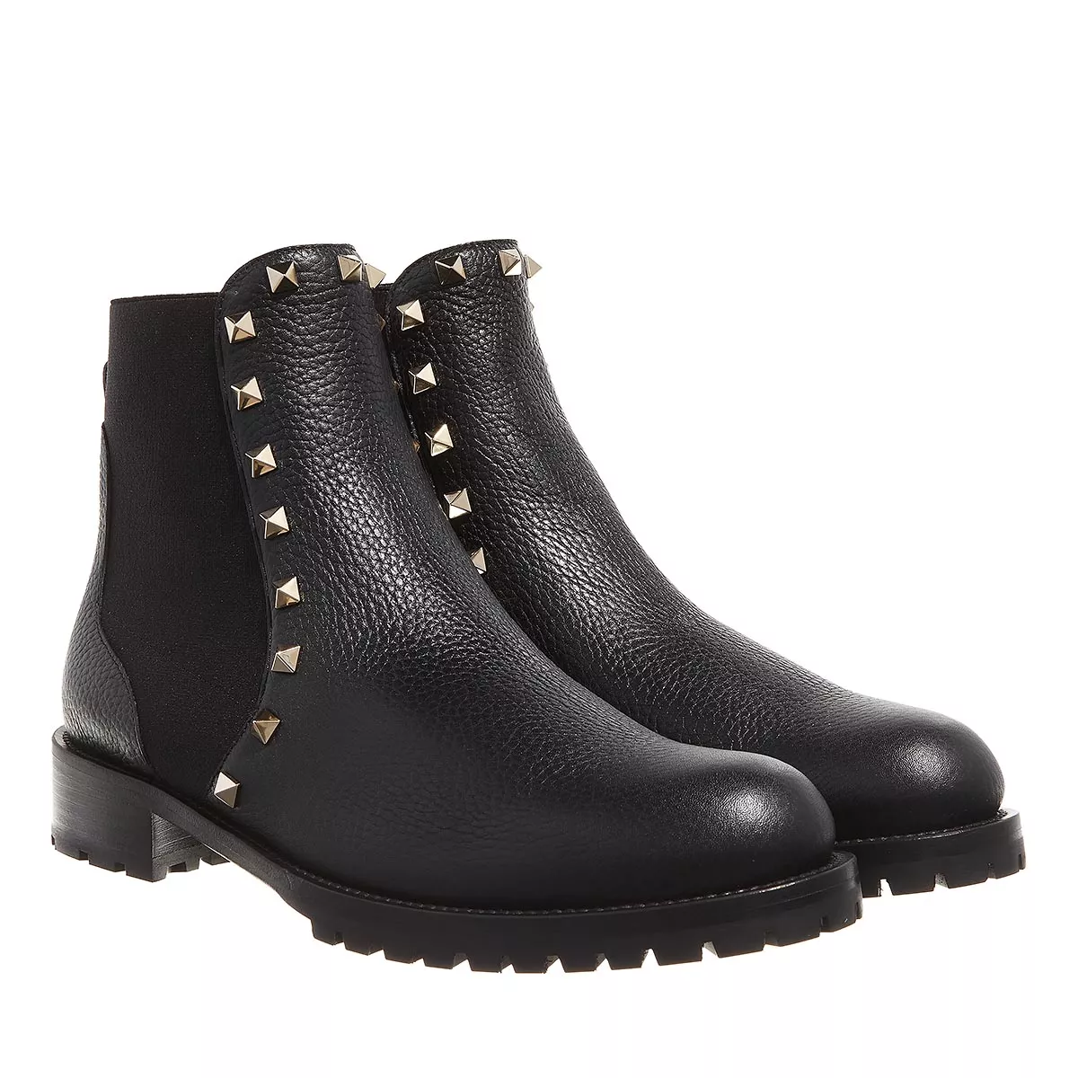 Chelsea-Stiefel aus Leder mit Nieten