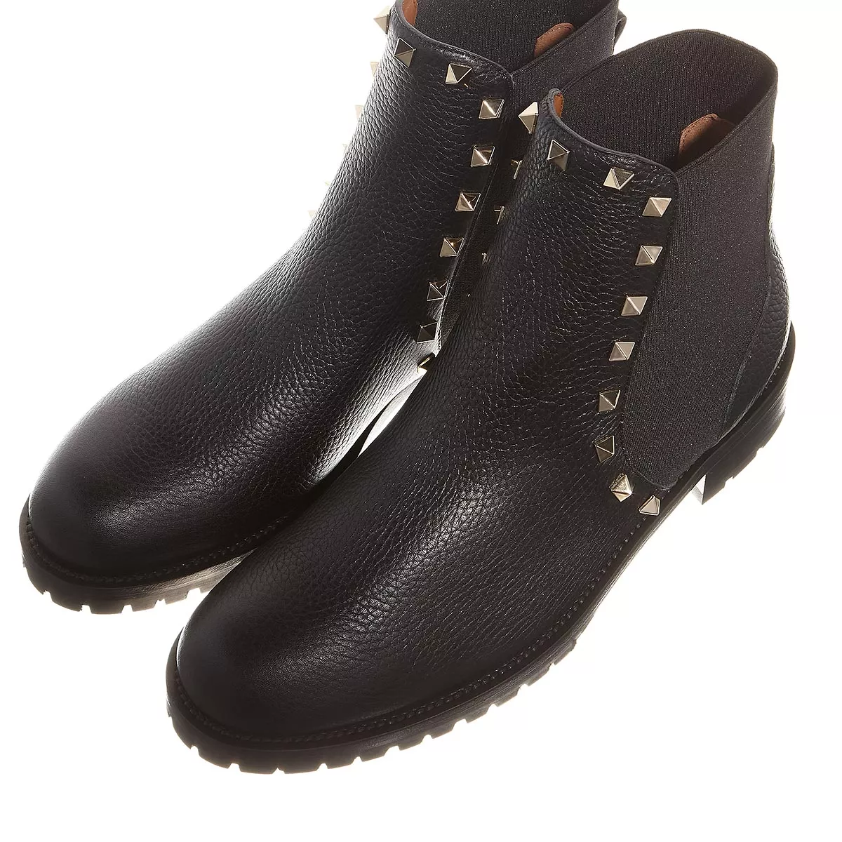 Chelsea-Stiefel aus Leder mit Nieten