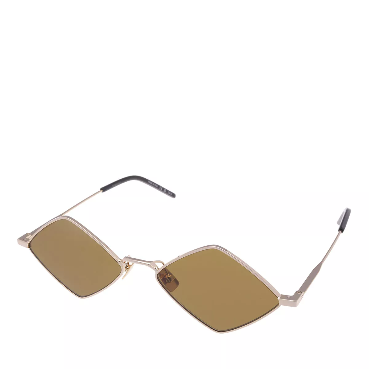 Geometrische Sonnenbrille mit goldenem Metallrahmen