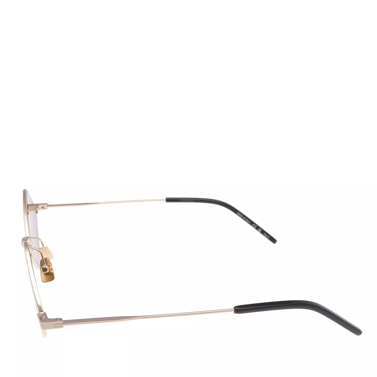 Geometrische Sonnenbrille mit goldenem Metallrahmen