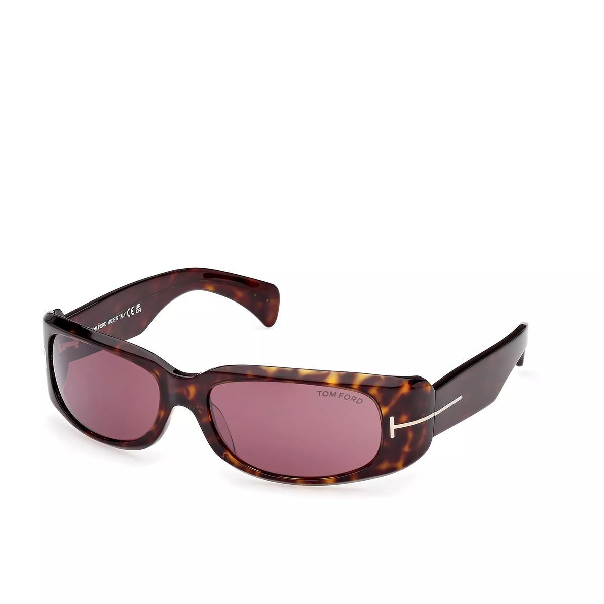 Sonnenbrille mit Schildpattrahmen und pinkfarbenen Gläsern