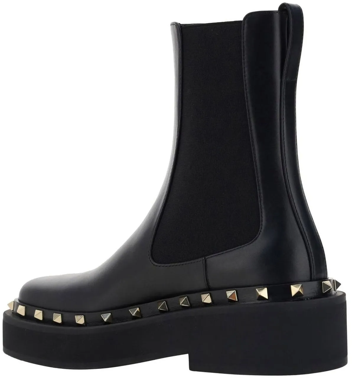 Plateau Chelsea Boots aus Leder mit Nieten