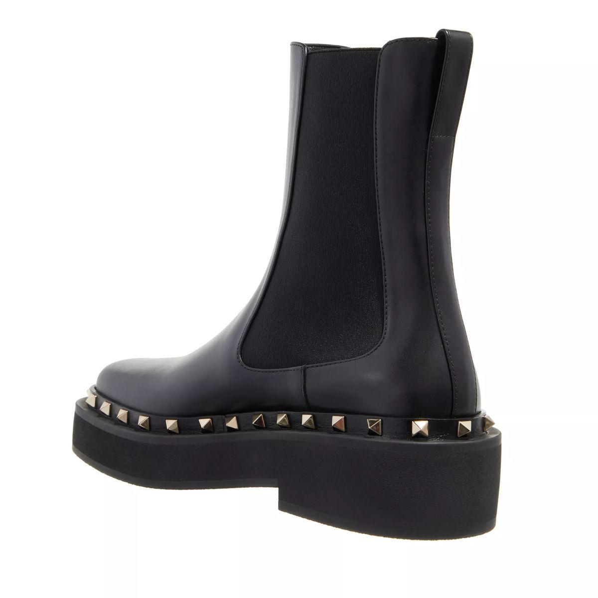 Plateau Chelsea Boots aus Leder mit Nieten