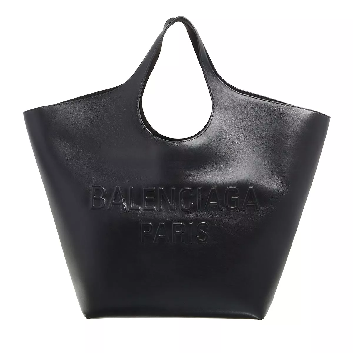 Schwarze Ledertasche mit Beutel