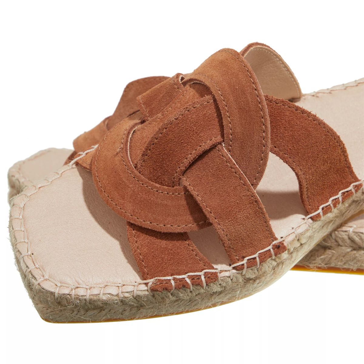 Espadrille Plateau Sandale mit Wildlederriemen