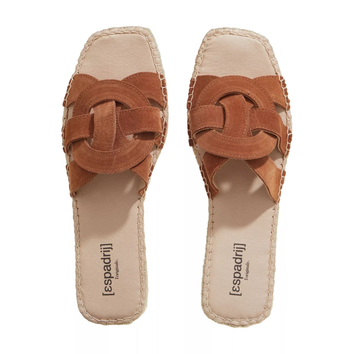 Espadrille Plateau Sandale mit Wildlederriemen