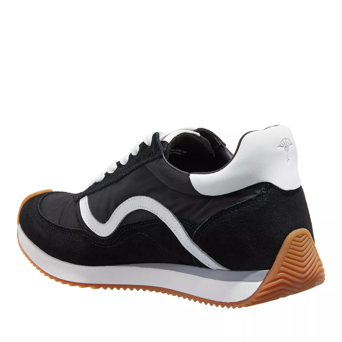 Schwarzer Wildleder-Nylon-Retro-Sneaker