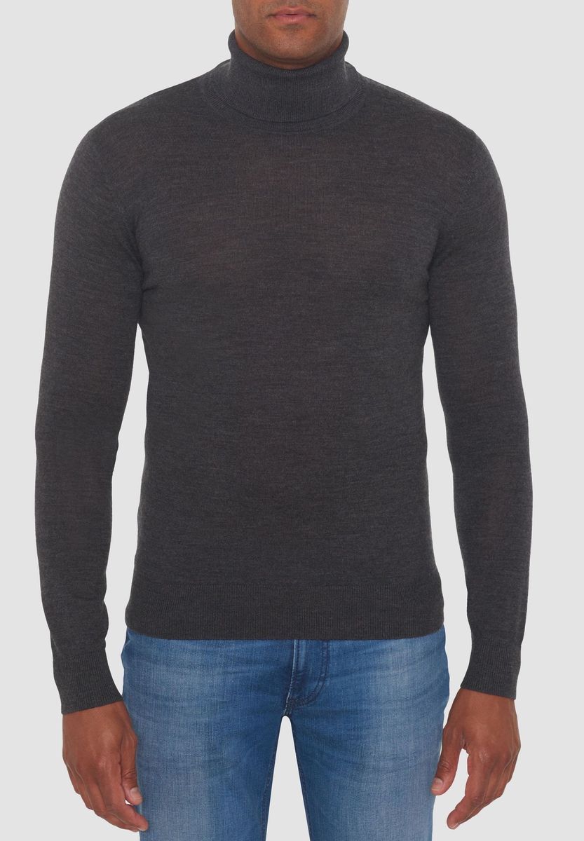 Herren Klassischer Woll-Rollkragenpullover