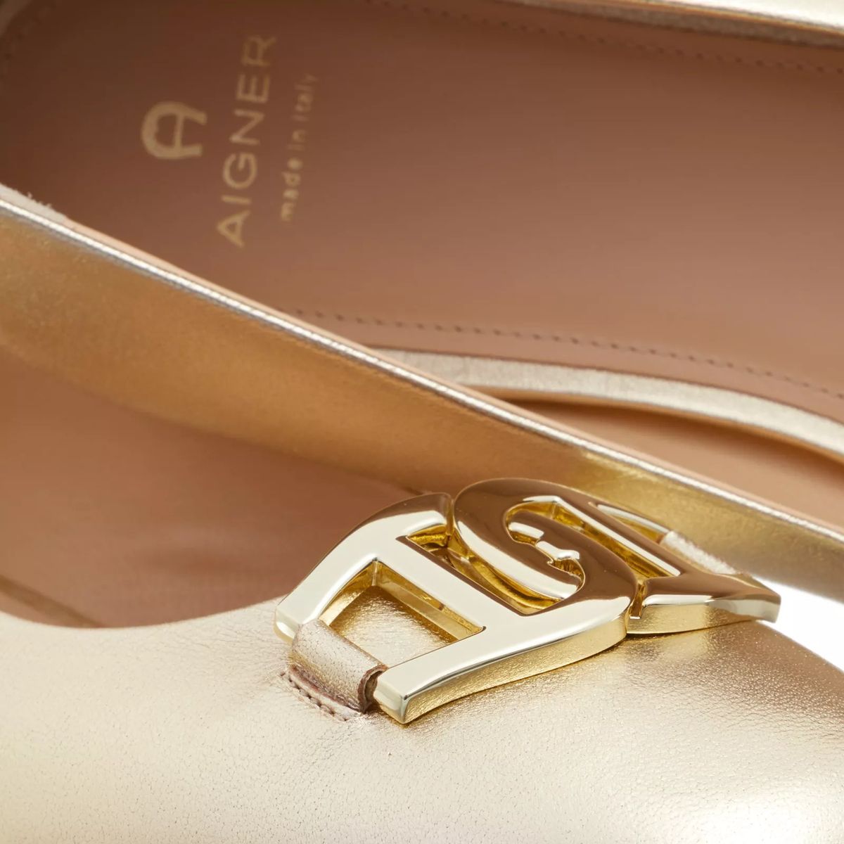 Metallic Goldene Lederballerinas