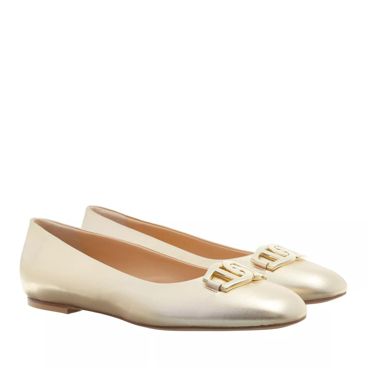 Metallic Goldene Lederballerinas