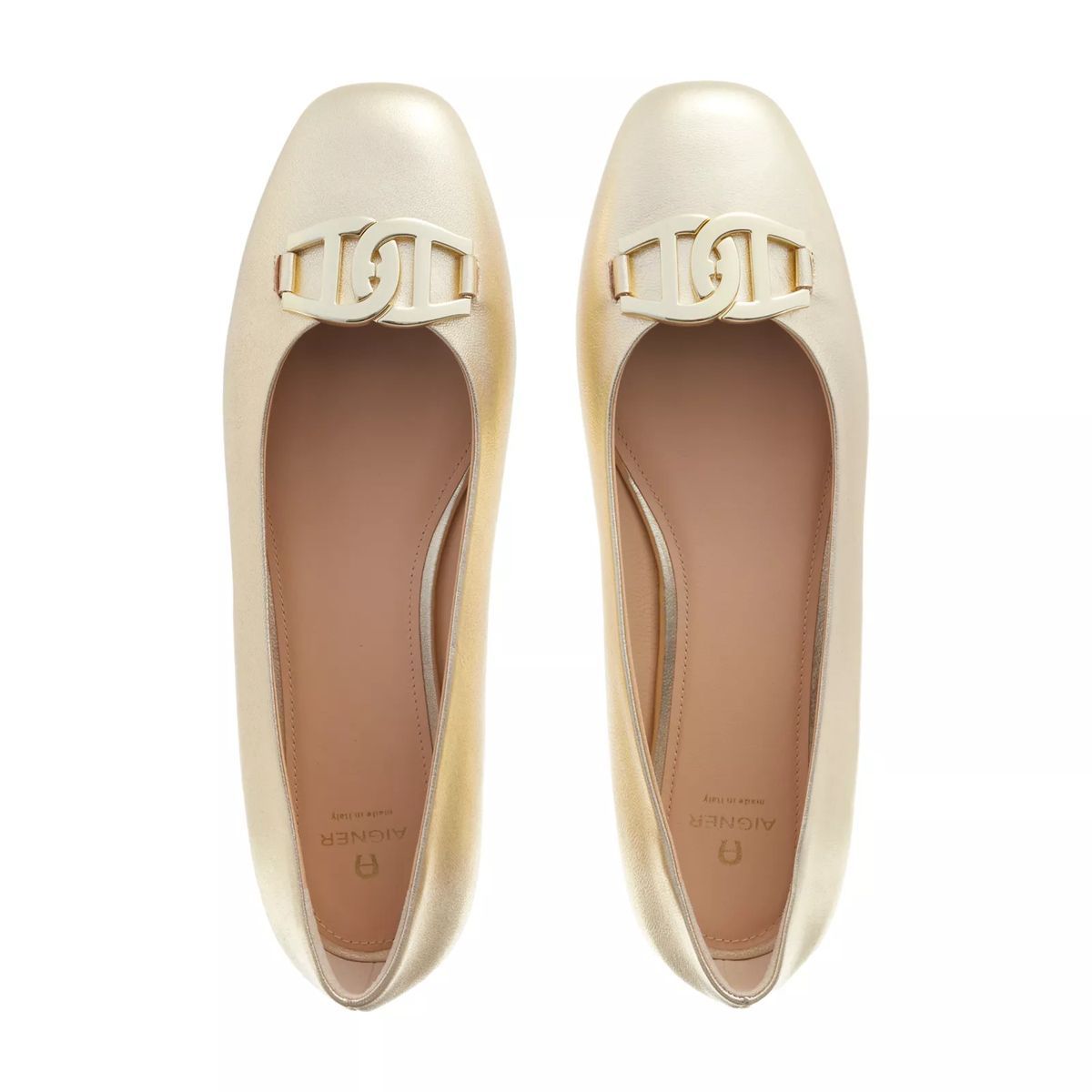 Metallic Goldene Lederballerinas