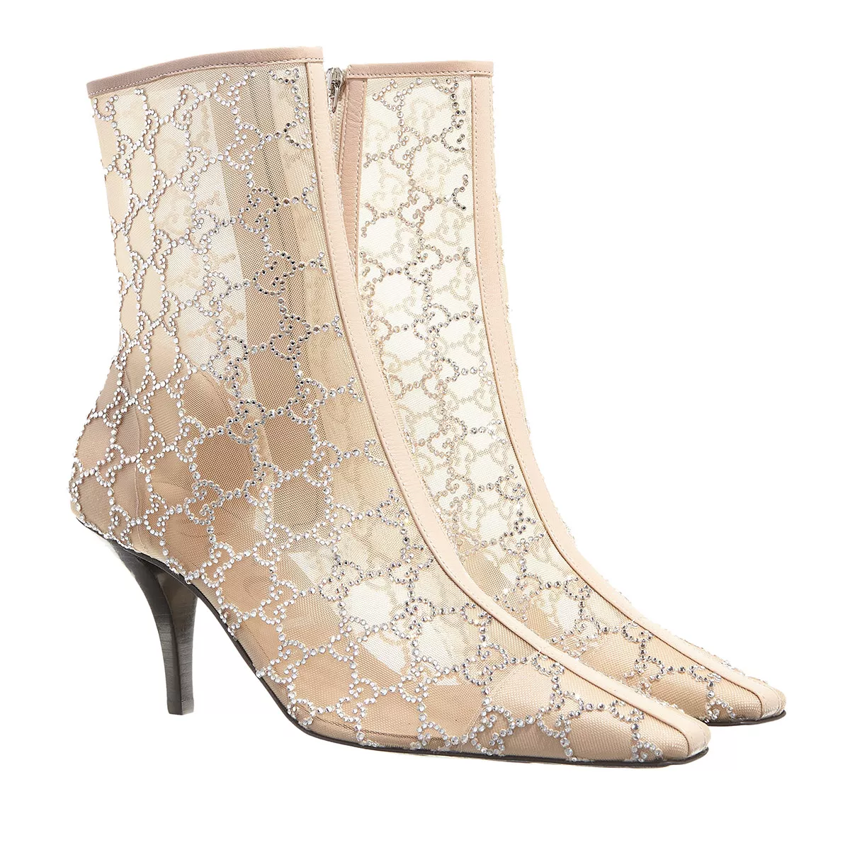 Eleganter, verzierter Schnürstiefel mit Absatz