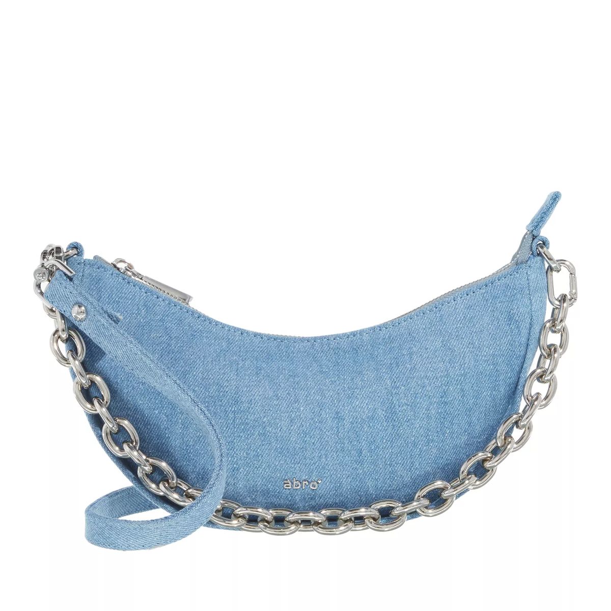 Denim Halbmond Hobo Bag mit Kette
