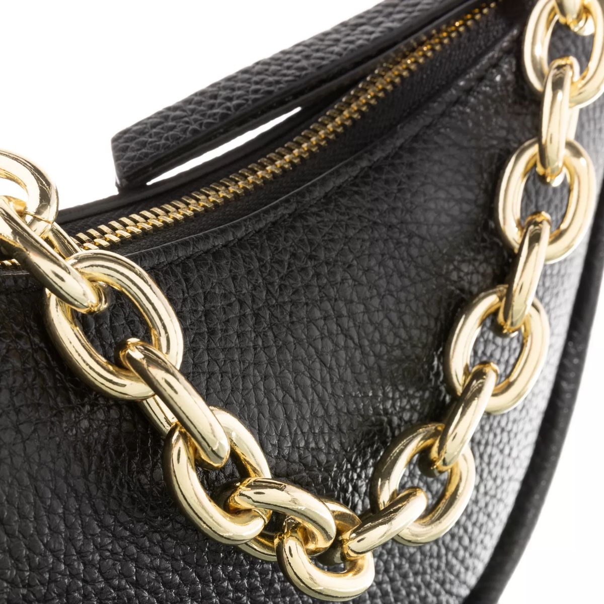 Halbmondtasche aus genarbtem Leder