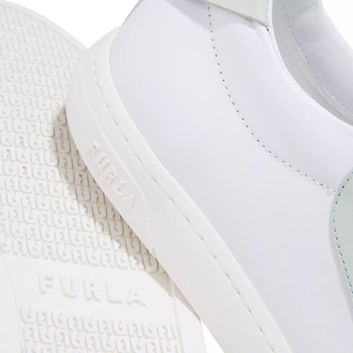 Weißer Leder-Schnür-Fashion-Sneaker