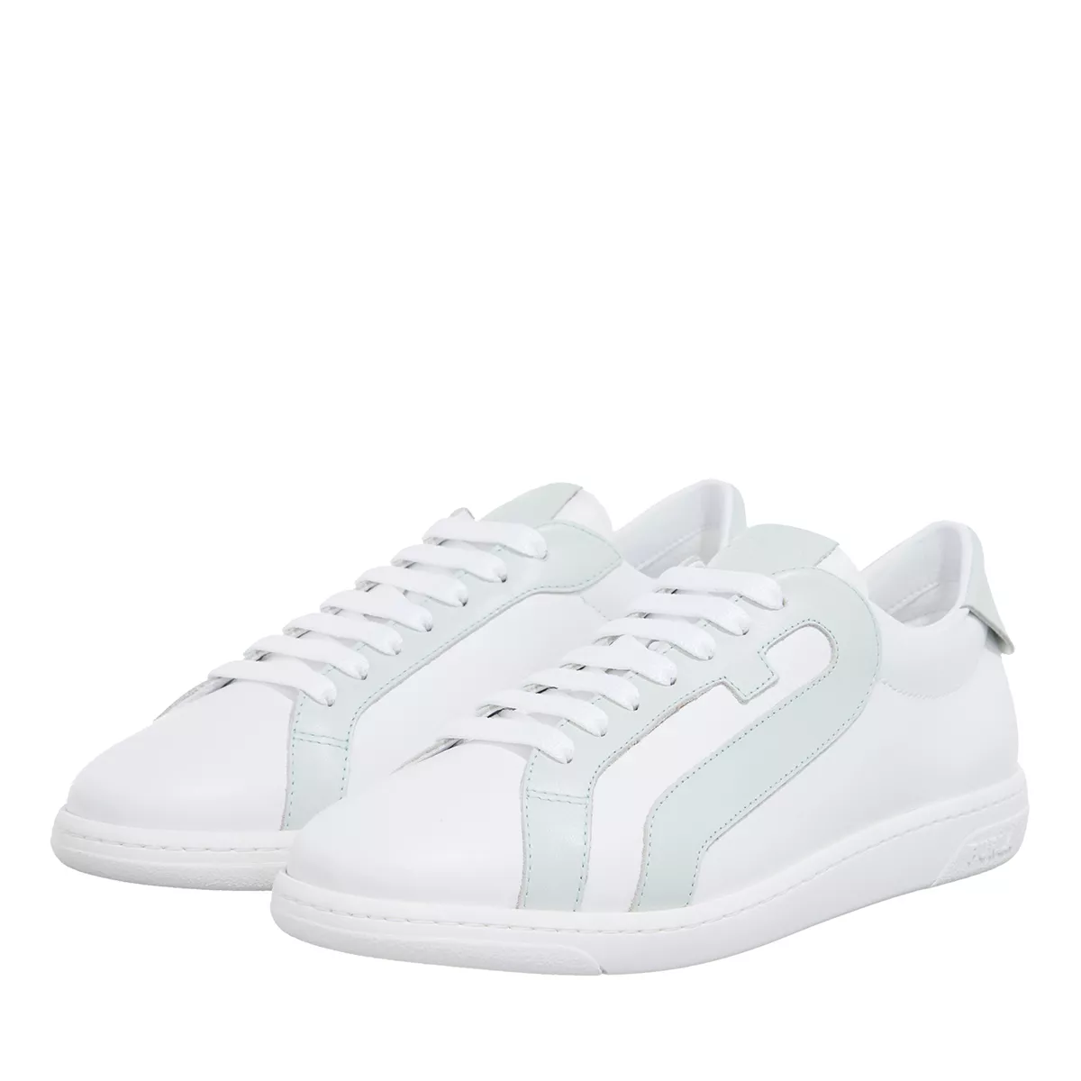 Weißer Leder-Schnür-Fashion-Sneaker