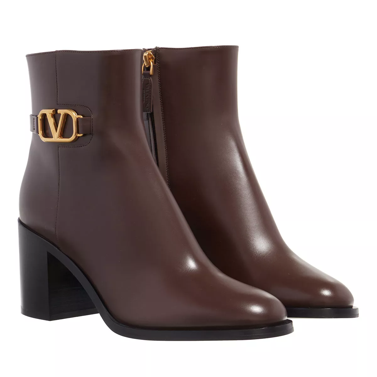 VLogo Leder-Stiefeletten