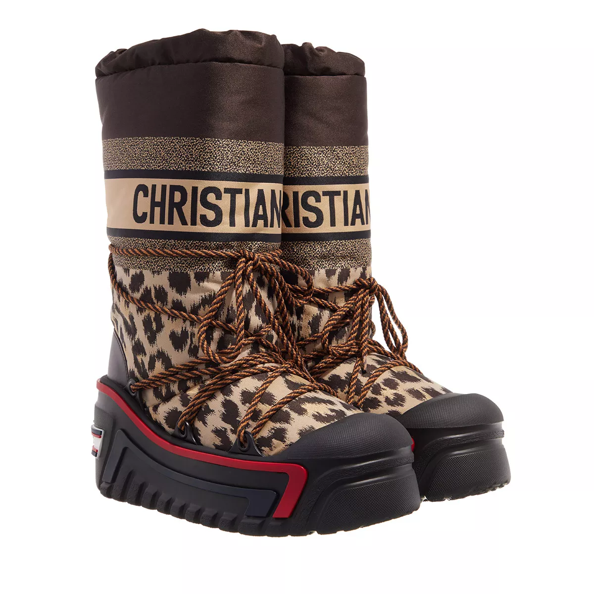 Ankle Schneestiefel mit Leopardenmuster und Plateau