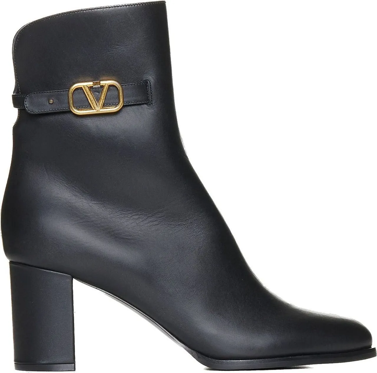Elegante Leder-Stiefelette mit Schnalle