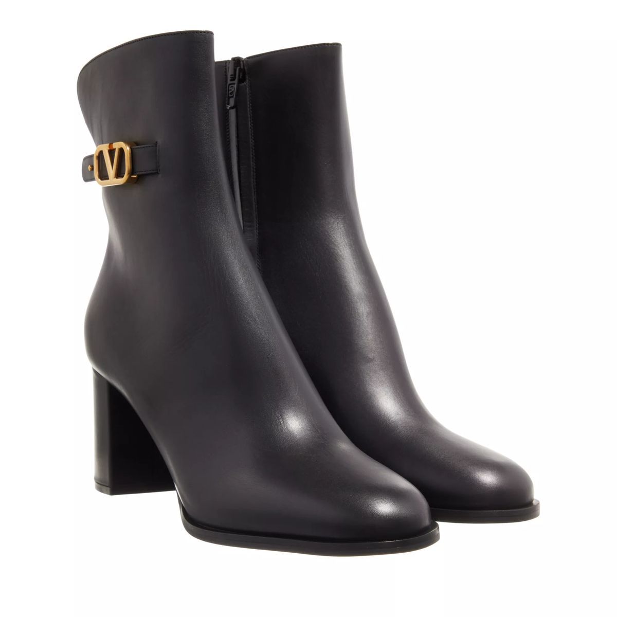 Elegante Leder-Stiefelette mit Schnalle